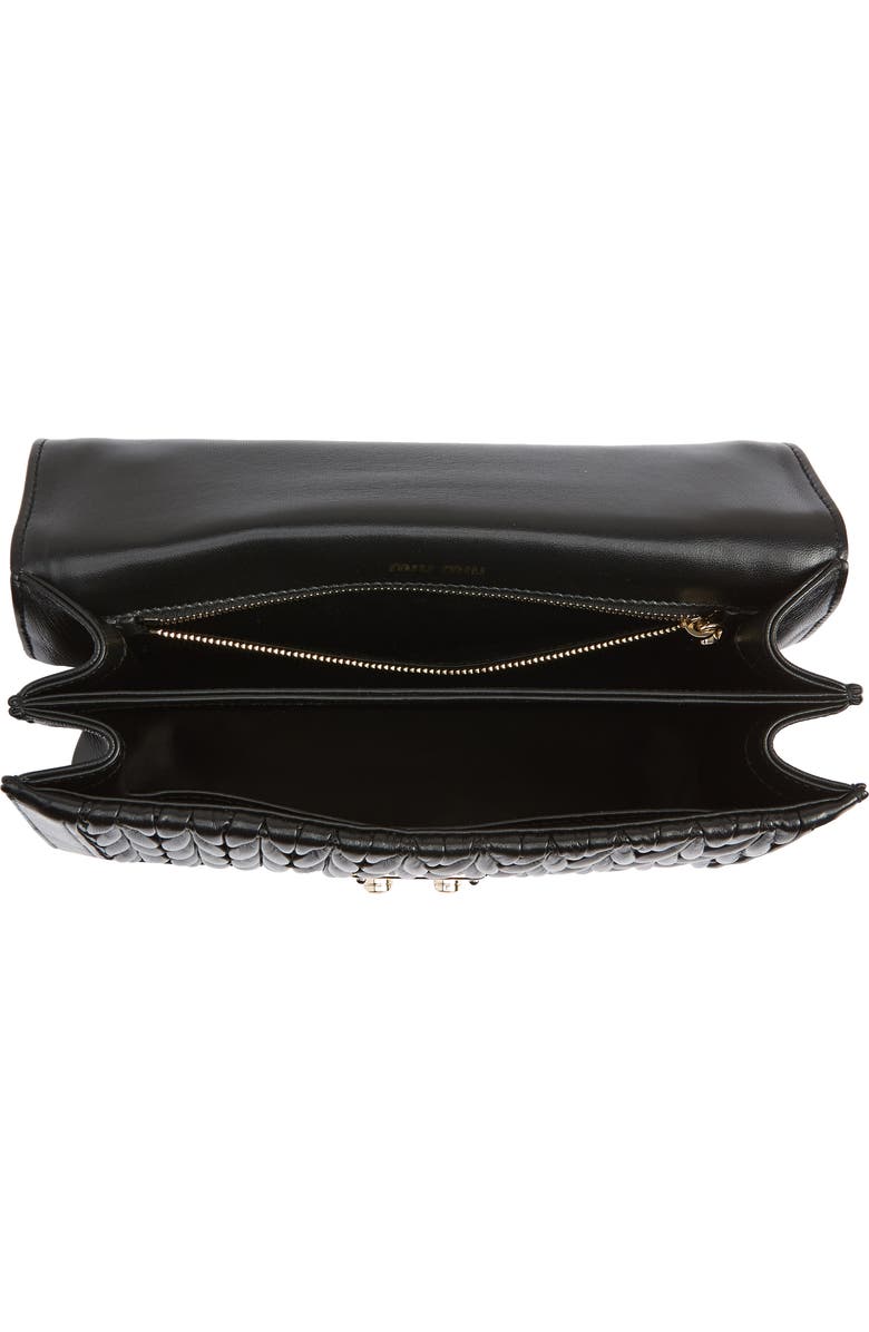 Miu Miu Confidential Matelassé Quilted Lambskin Leather Top Handle Bag, Alternate, color,