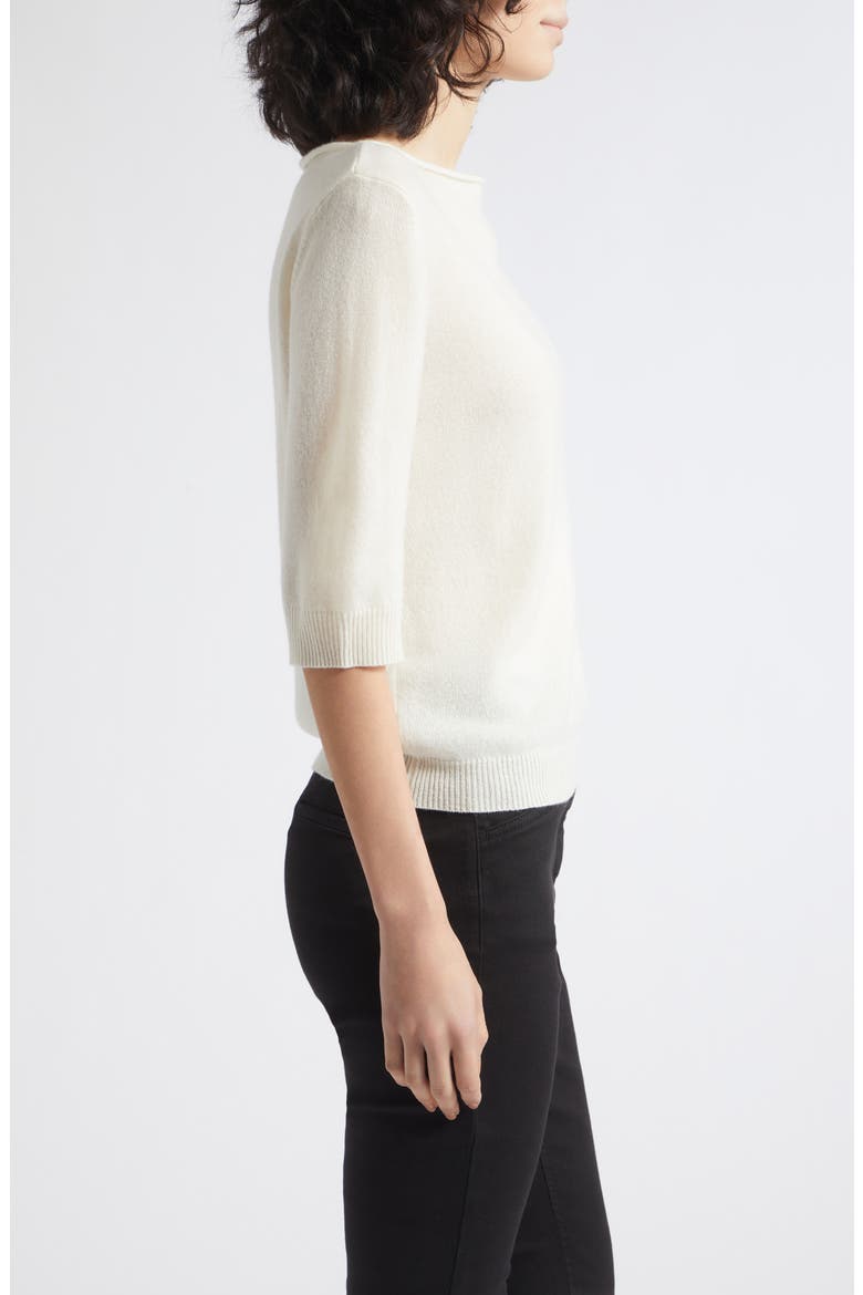 Silk Blend Short Sleeve Sweater, Alternate, color, CREAM
