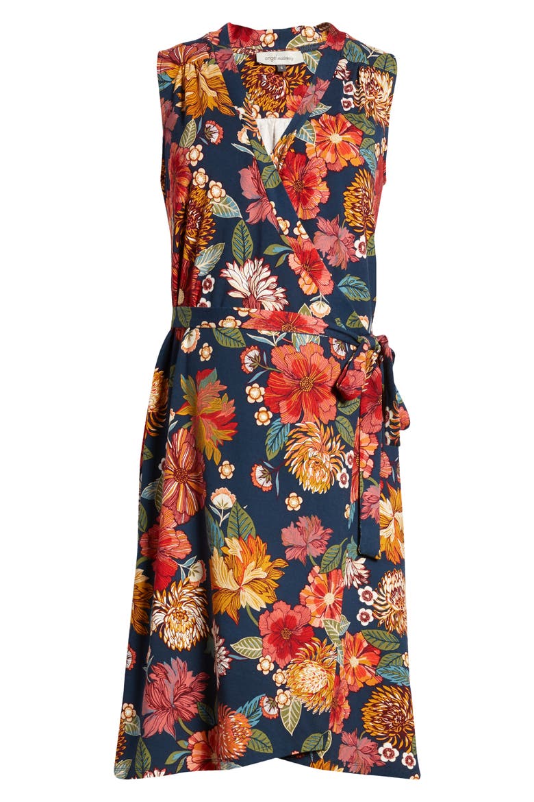 Print Maternity Wrap Dress, Alternate, color, RED PRINT