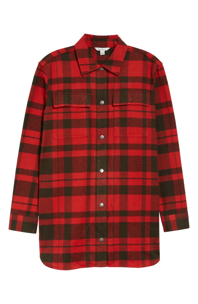 L.L.Bean Signature Oversize Plaid Chamois Shirt, Alternate, color, 