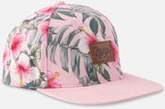Deux par Deux Flat Brim Hibiscus Cap
