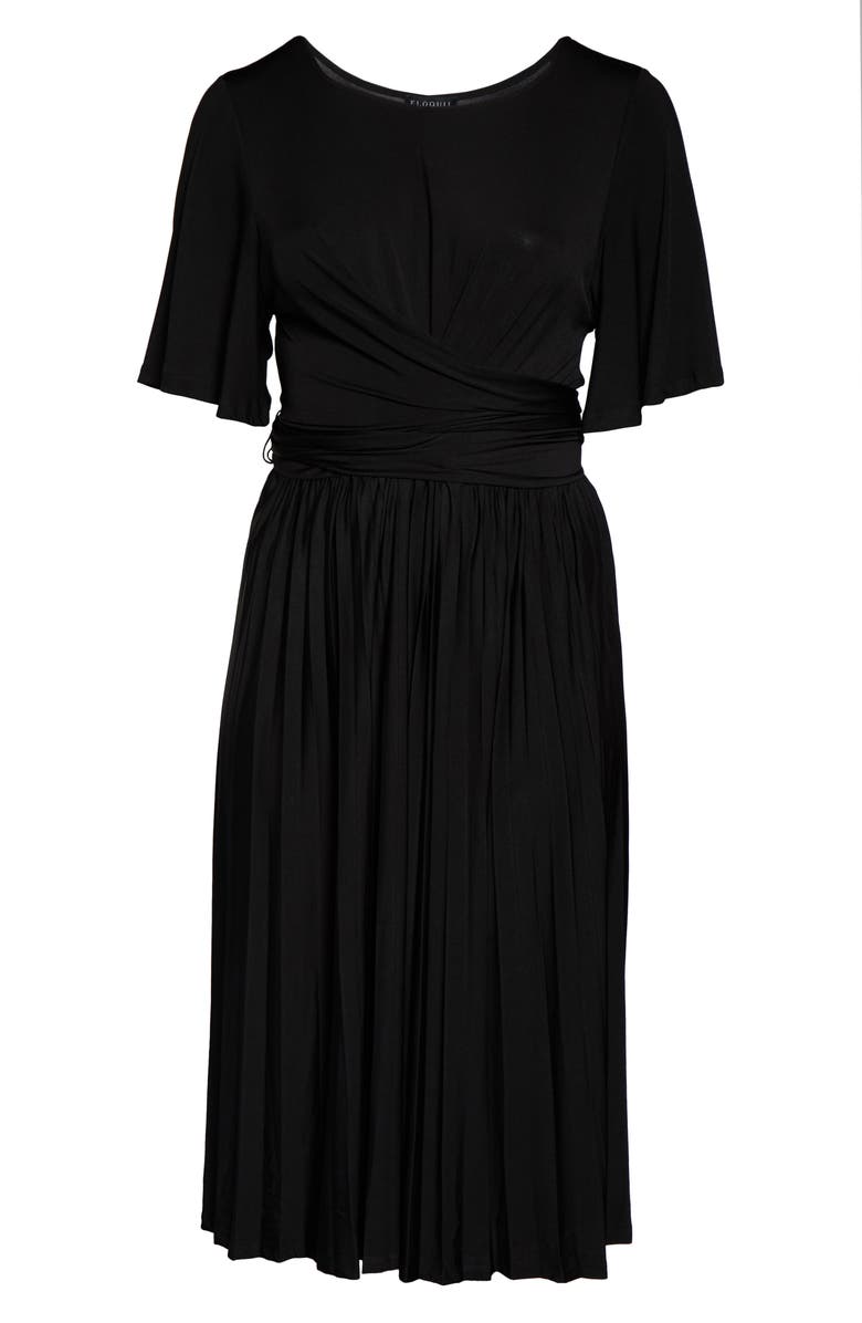 ELOQUII Wrap Waist Jersey Midi Dress, Alternate, color, 
