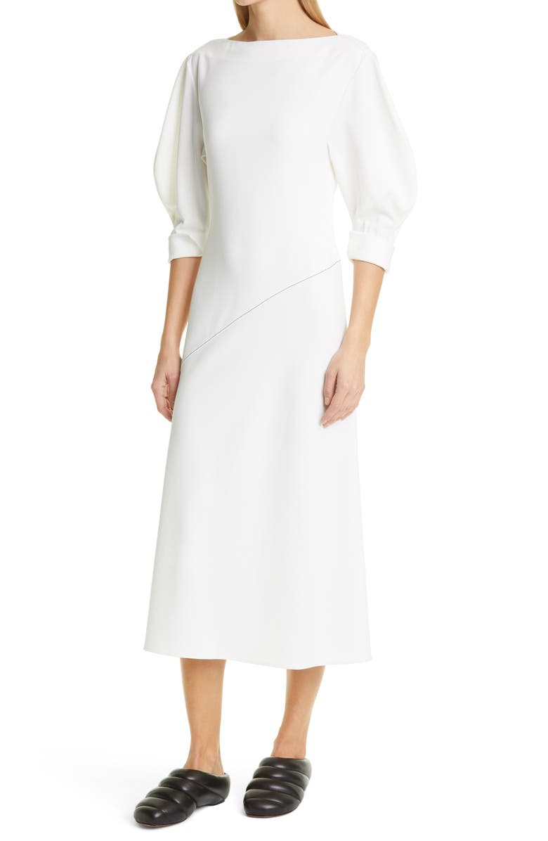 Proenza Schouler Puff Sleeve Crepe Dress, Alternate, color, 