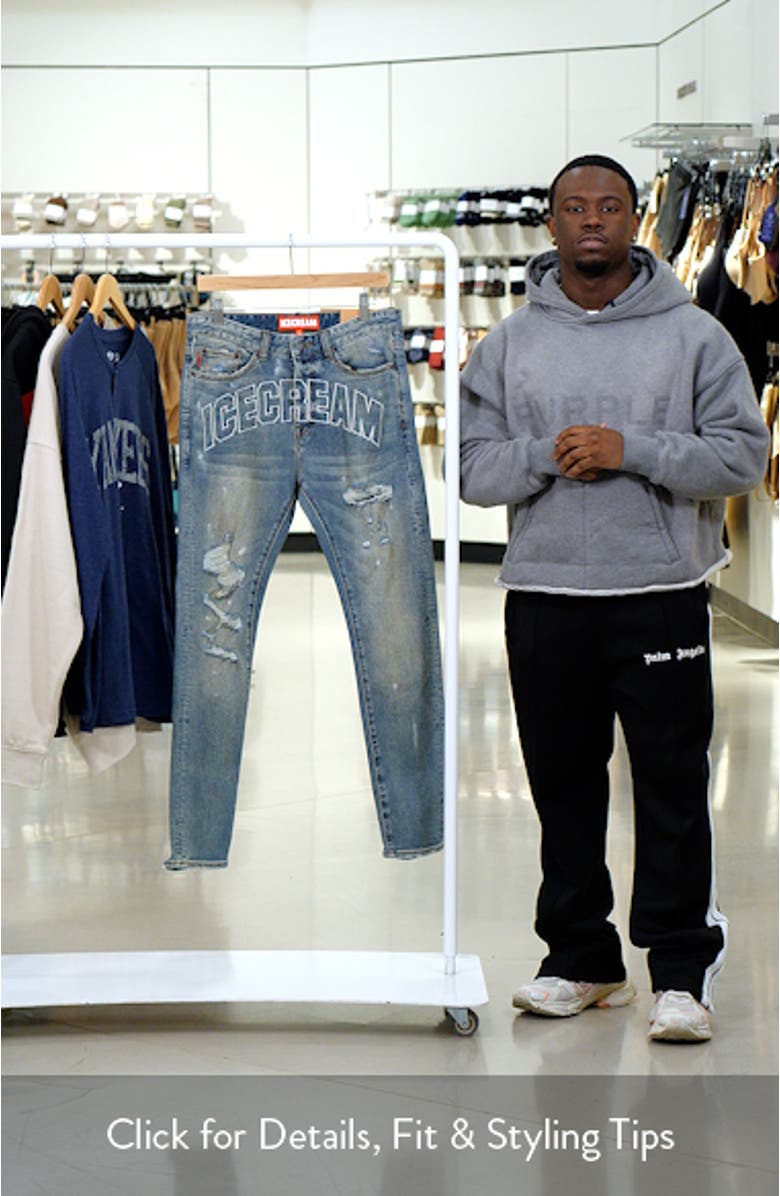 Archie Chocolate Fit Embroidered Ripped Jeans, sales video thumbnail