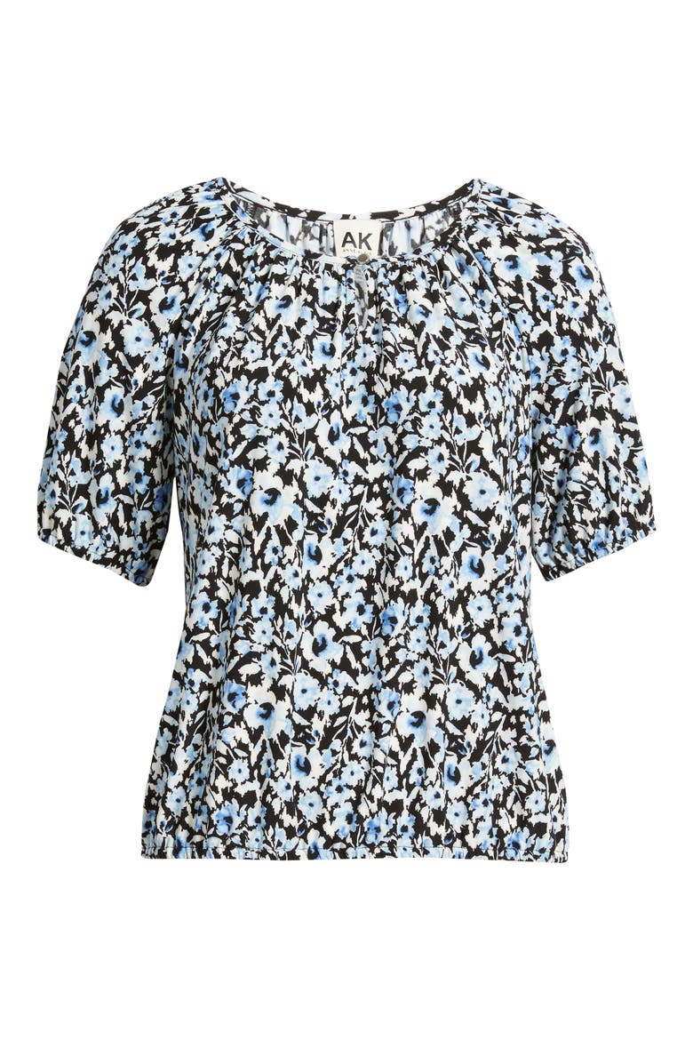 Floral Peasant Top, Alternate, color, BLUE YONDER MULTI