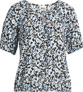 AK ANNE KLEIN Floral Peasant Top