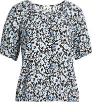 AK ANNE KLEIN Floral Peasant Top