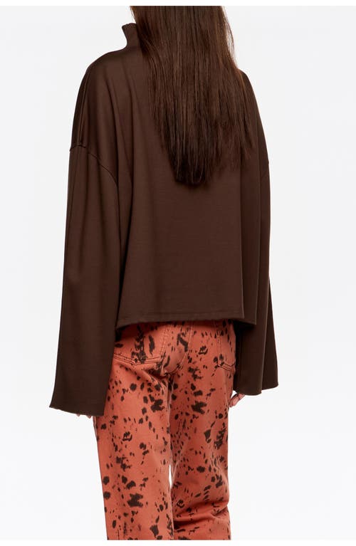 Bimba Y Lola Ponte Di Roma High Neck T-shirt In Brown