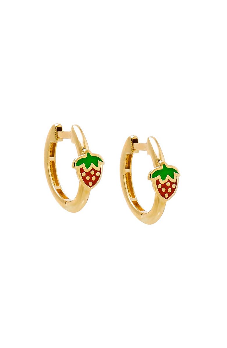 BY ADINA EDEN Kids Strawberry Huggie Earring 14K, Main, color, 14K Gold