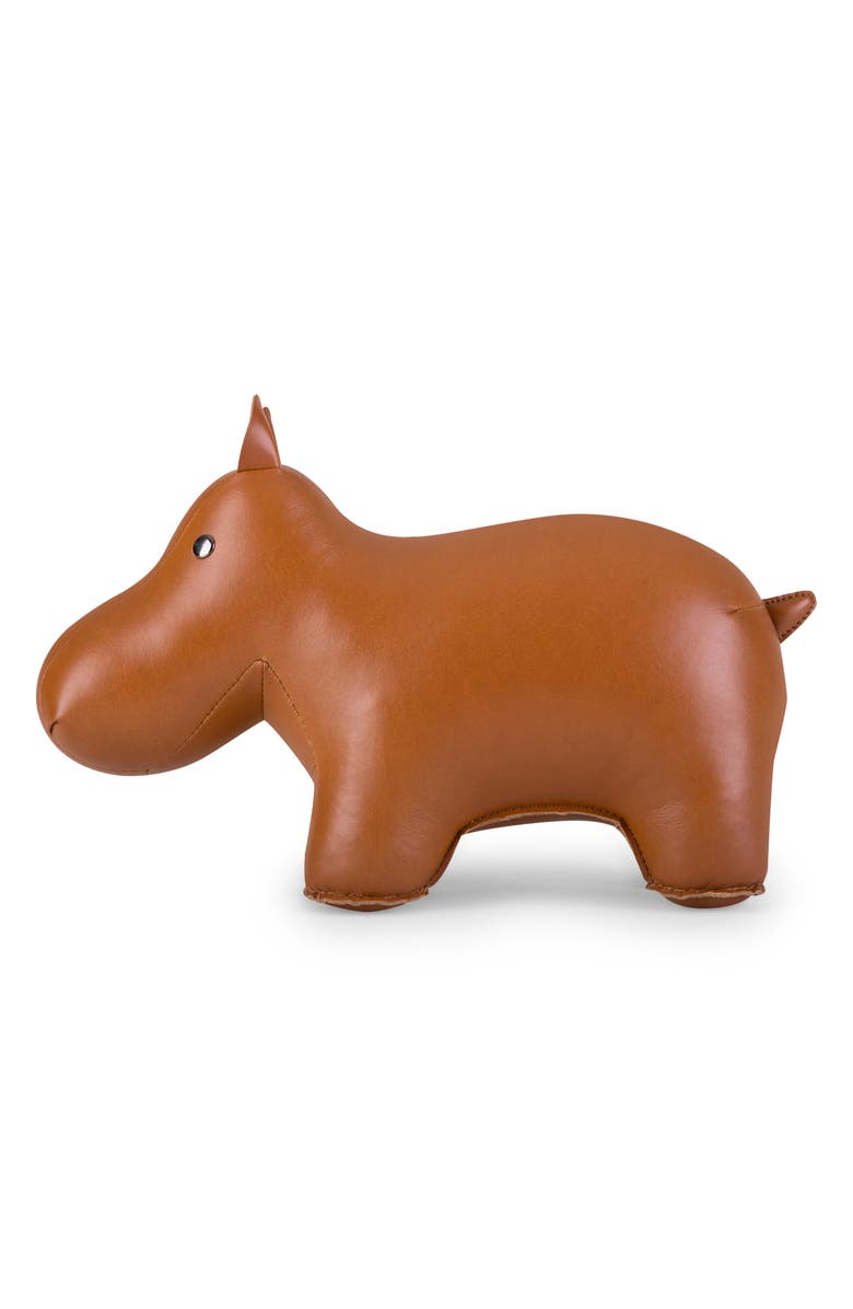 Zuny Hippo Bookend, Alternate, color, Tan White