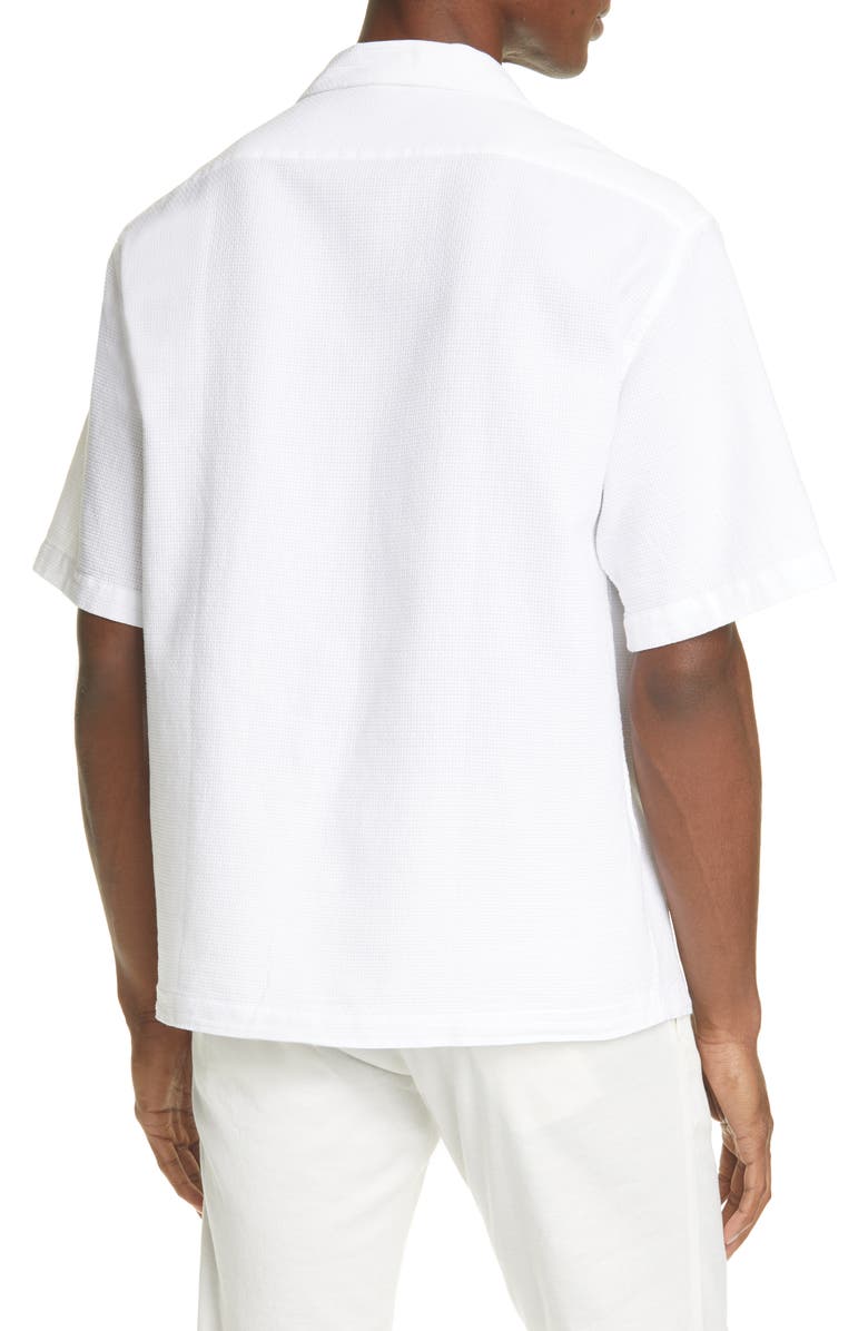 Barena Venezia Camica Solana Textured Short Sleeve Button-Up Camp Shirt, Alternate, color, 