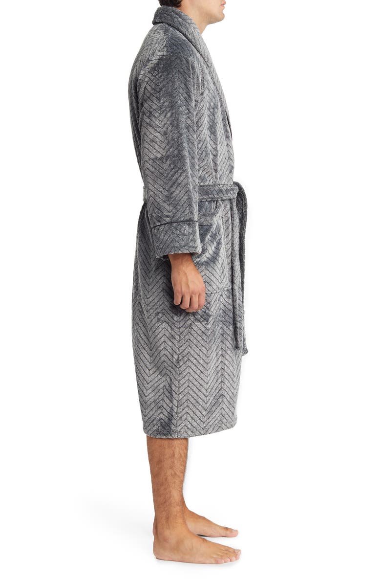 Daniel Buchler Men's Herringbone Plush Fleece Robe, Alternate, color,