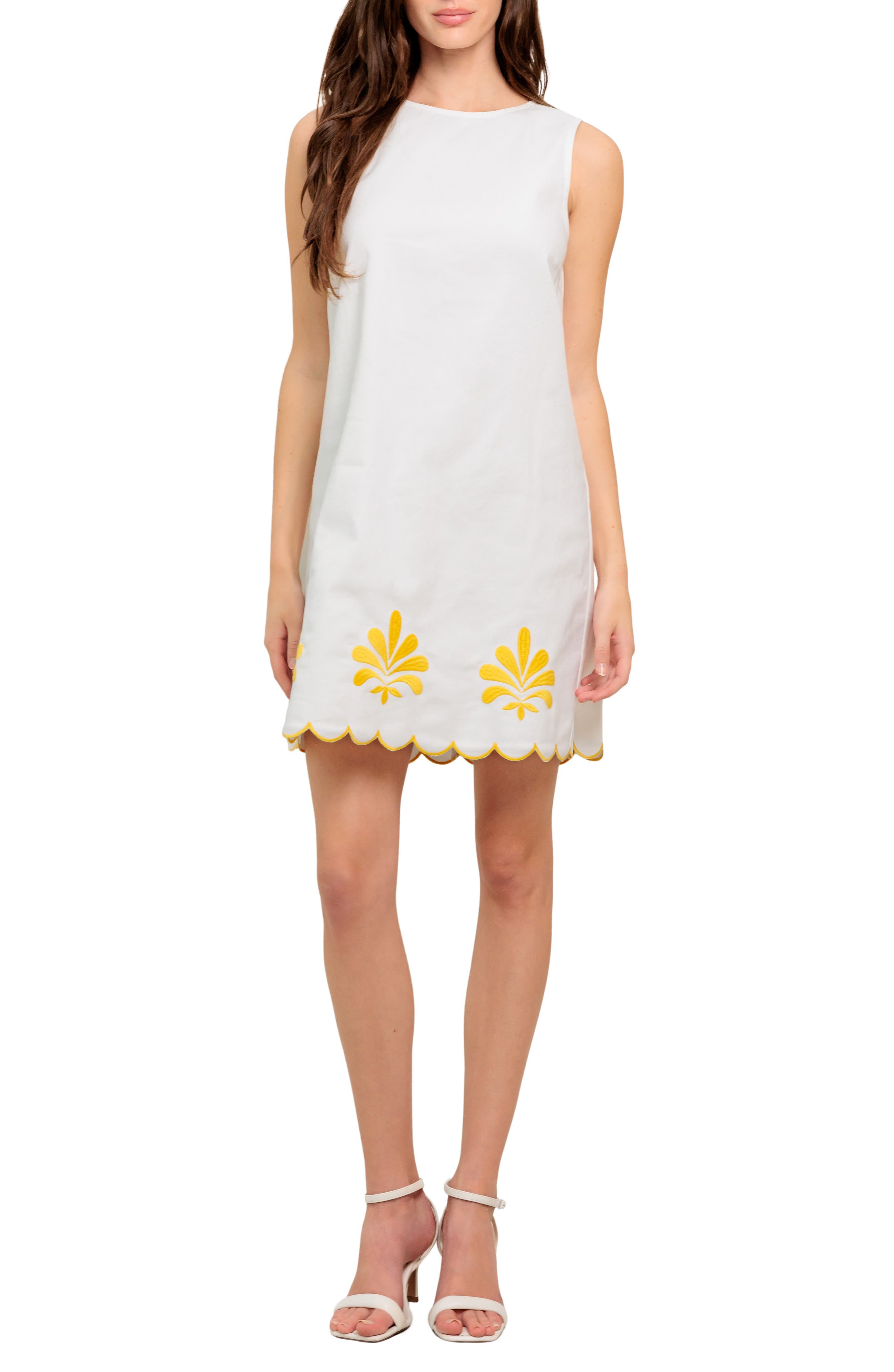 FLYING TOMATO Embroidered Sleeveless Shift Dress