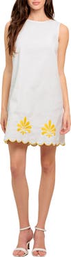 FLYING TOMATO Embroidered Sleeveless Shift Dress