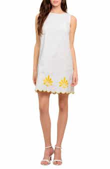FLYING TOMATO Embroidered Sleeveless Shift Dress