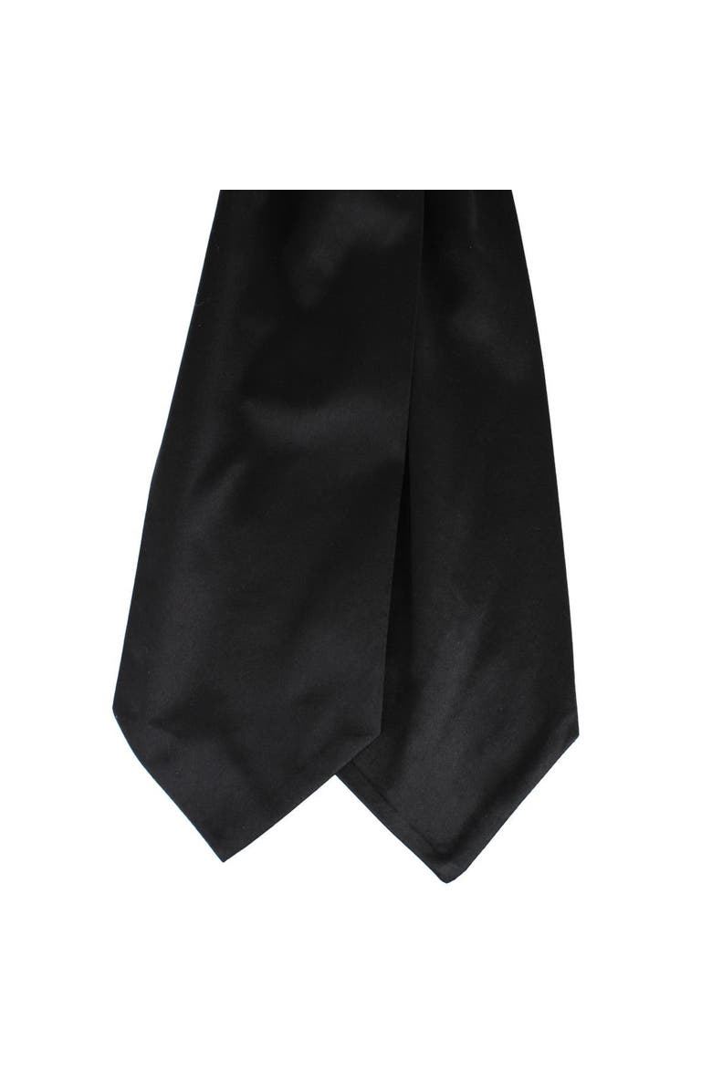 Trafalgar Grant Solid Colored Silk Ascot, Alternate, color, Black