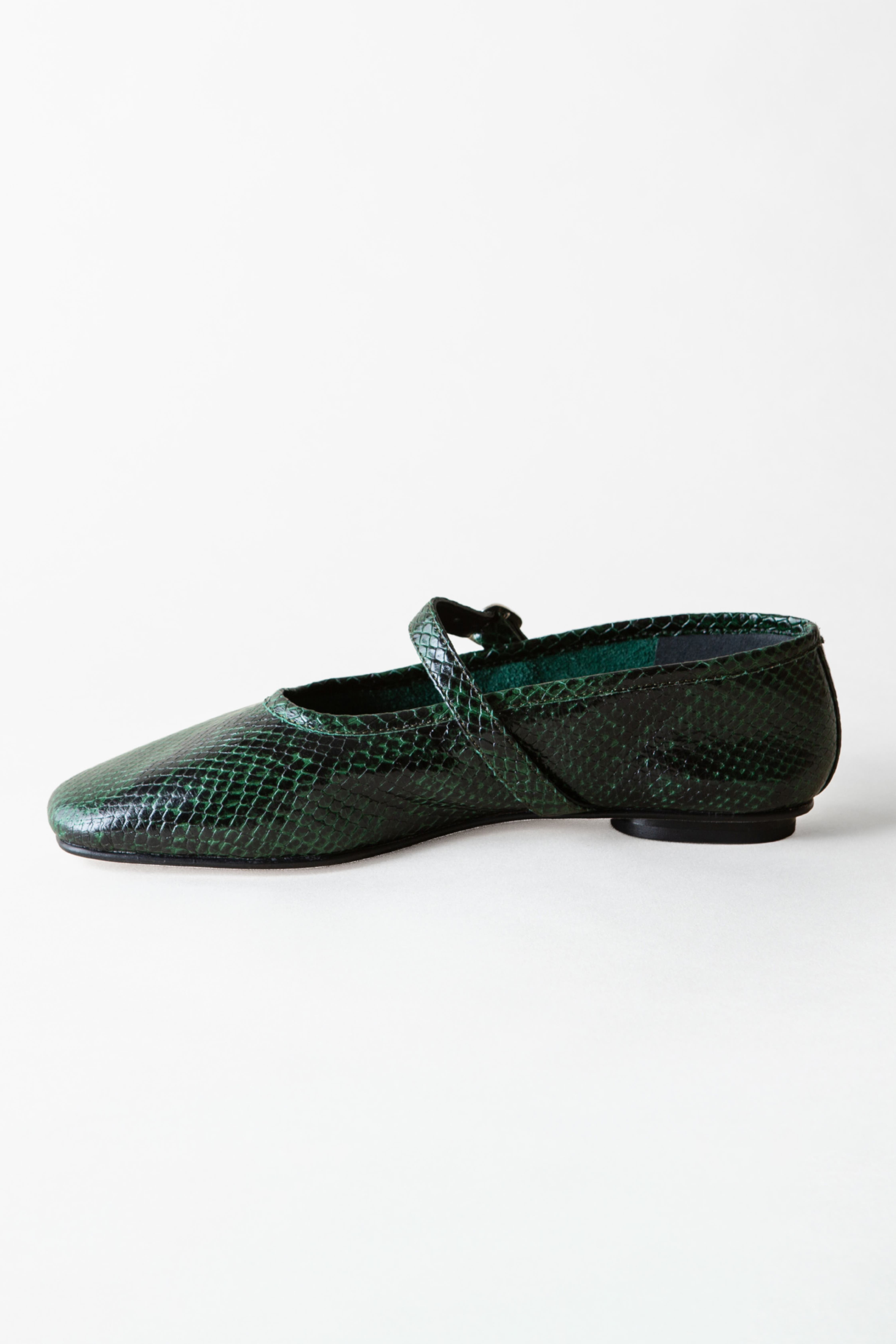 Penny Mary Jane Flat, Alternate, color, Emerald Snake