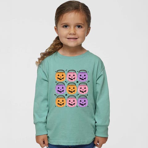 Halloween Candy Bucket Chart Toddler Long Sleeve Graphic Tee