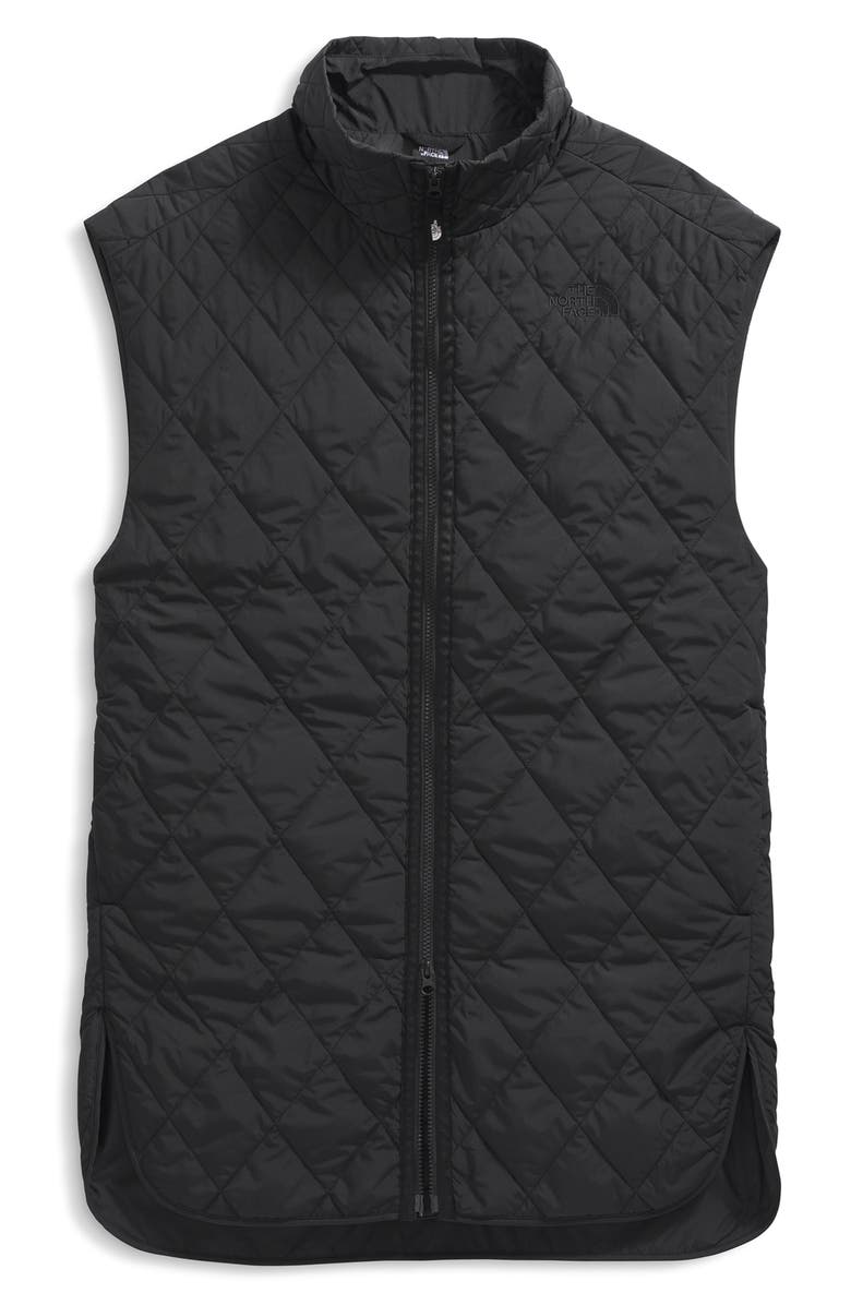 The North Face Diamond Peak Water Repellent Quilted Long Vest, Alternate, color, Tnf Black