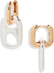 Open Edit Pop Top Drop Hoop Earrings