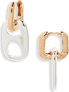 Open Edit Pop Top Drop Hoop Earrings