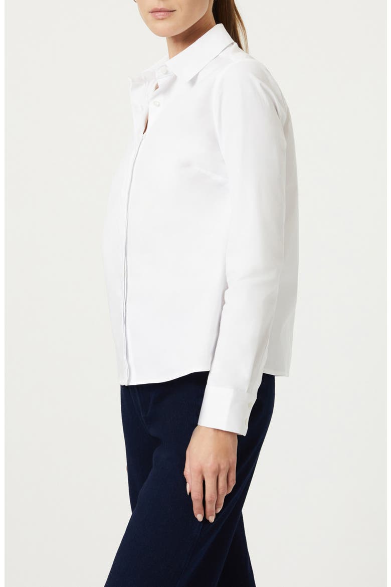 Hidden Placket Button-Up Shirt, Alternate, color, WHITE