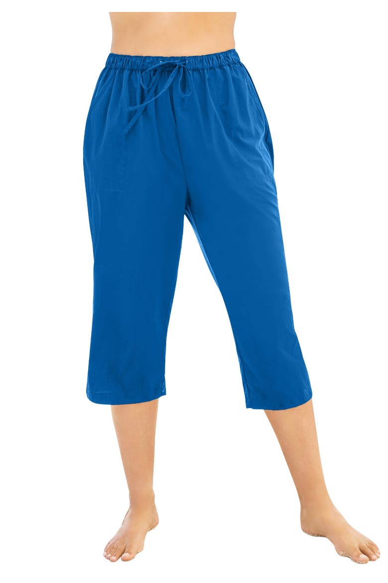 Taslon® Cover Up Capri Pant, Main, color, DREAM BLUE