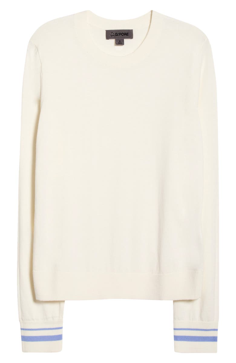 G/FORE Cooling Cotton Quarter Zip Sweater, Alternate, color, Chalk White