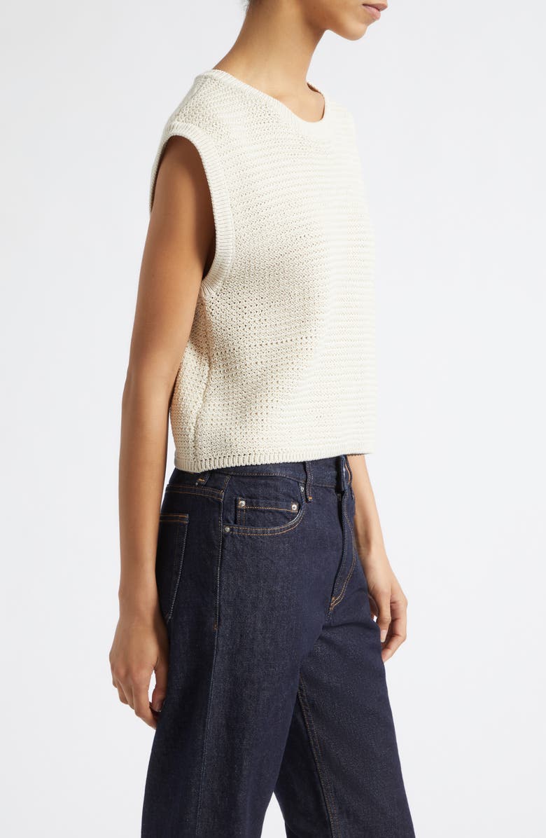 Derek Lam 10 Crosby Vivienne Cap Sleeve Sweater, Alternate, color, Marshmallow