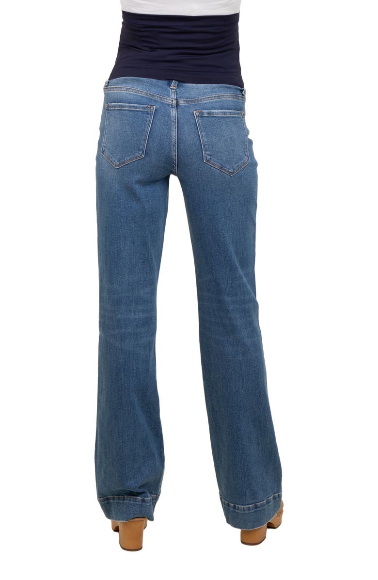 PinkBlush Wide Hem Flare Maternity Jeans, Alternate, color, Blue