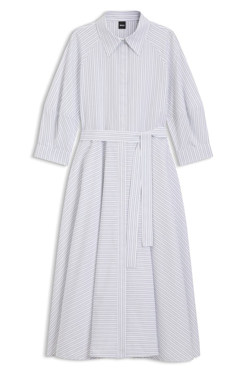 BOSS Debeca Cotton Poplin Midi Shirtdress, Alternate, color, Artic Ice