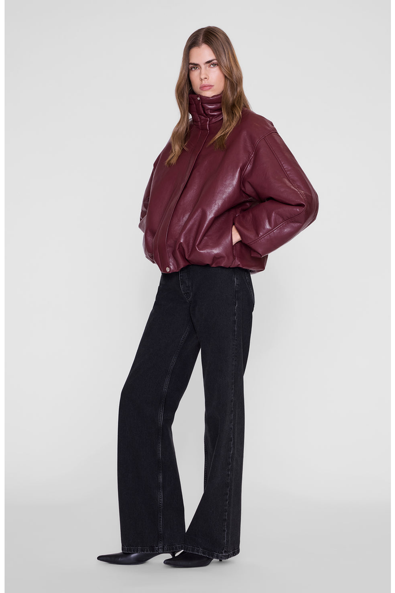 Cyrus Recycled Leather Jacket, Alternate, color, Burgundy