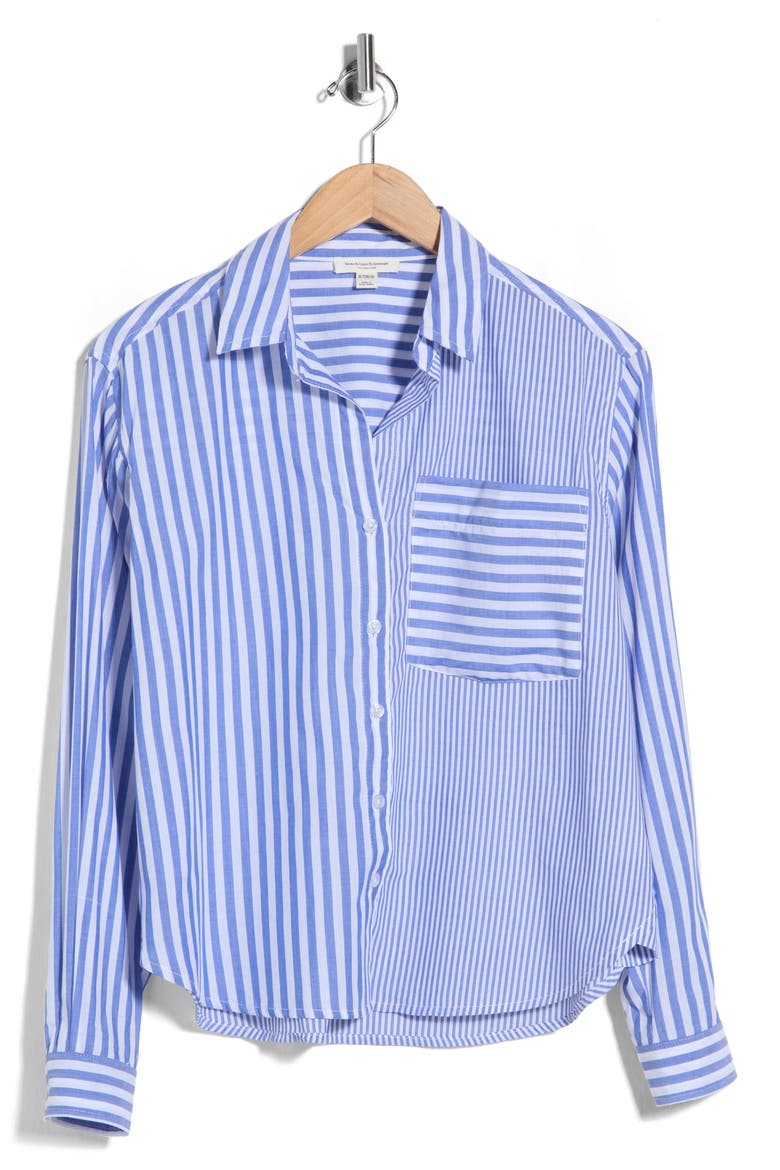 Lilah Long Sleeve Button Front Shirt, Alternate, color, LAKE STREAM