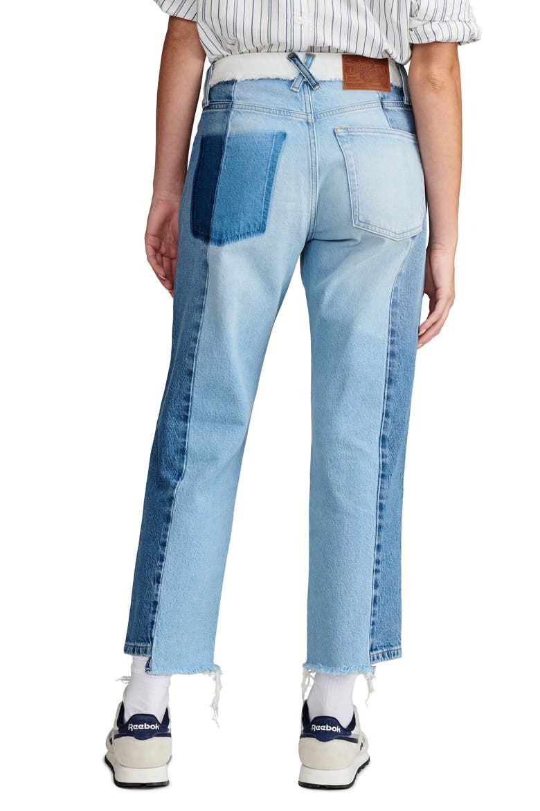 High Waist '90s Loose Fit Crop Jeans, Alternate, color, PIECED TOGETHER