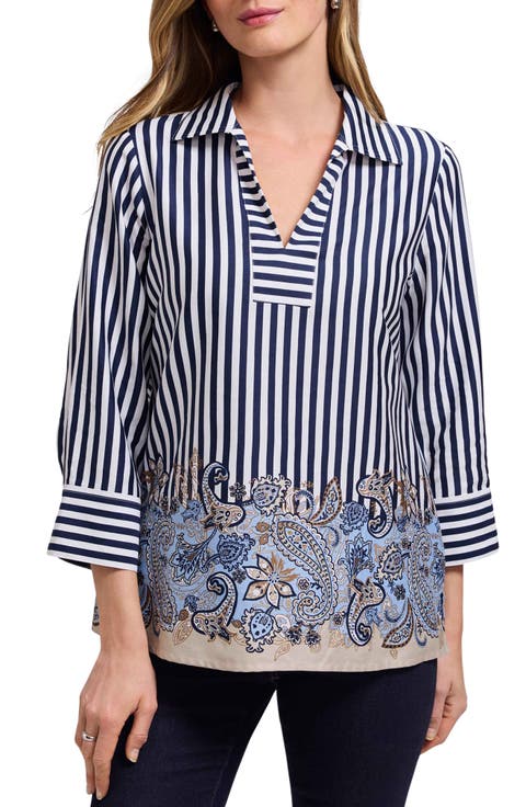 Julia Stripe Paisley Shirt