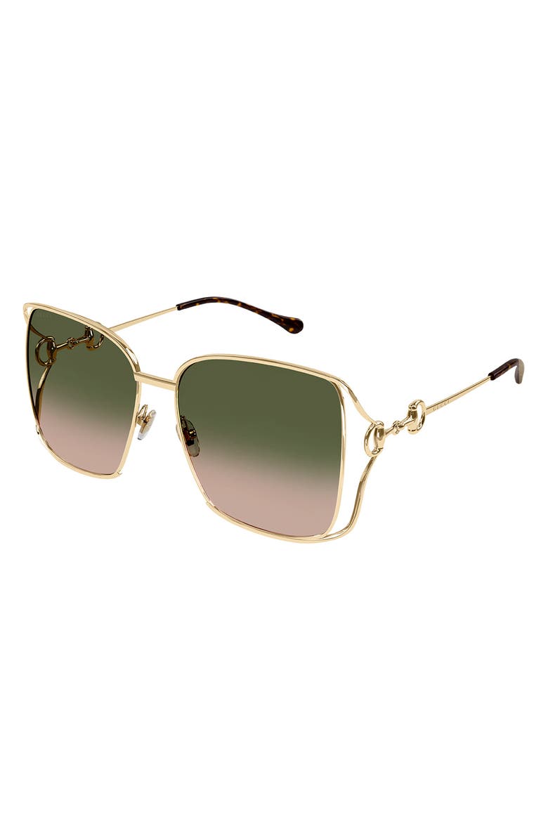 Gucci 61mm Square Sunglasses, Main, color, 