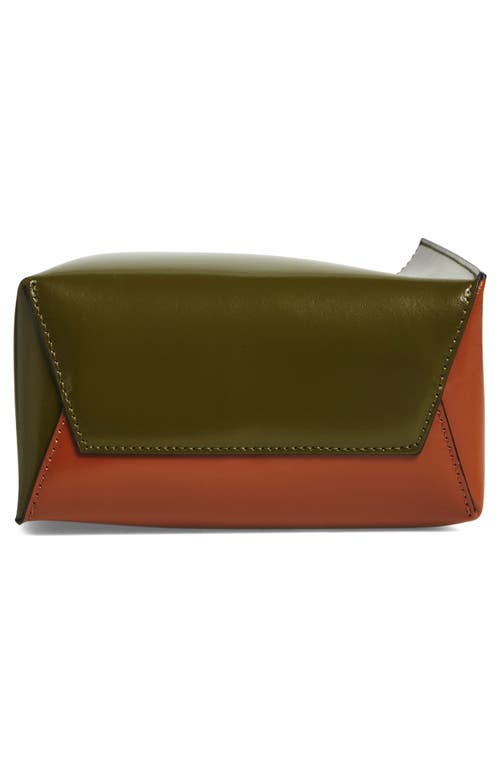 Marni Mini Museo Colorblock Leather Tote In Green