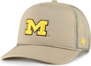 '47 Men's '47 Khaki Michigan Wolverines Foam Front Mesh Trucker Snapback Hat