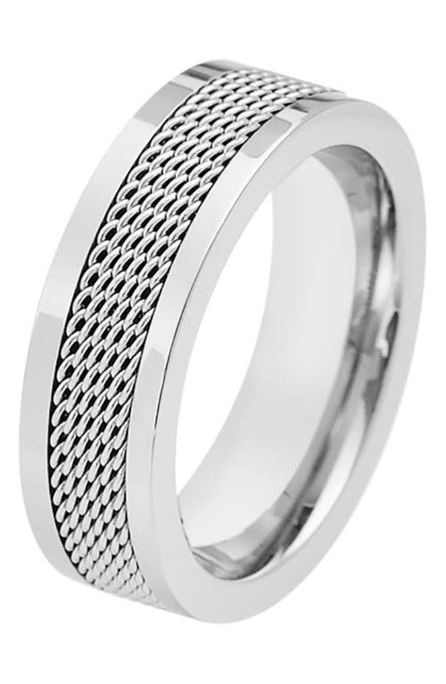 Geoffrey Beene Stainless Steel Mesh Band Ring
