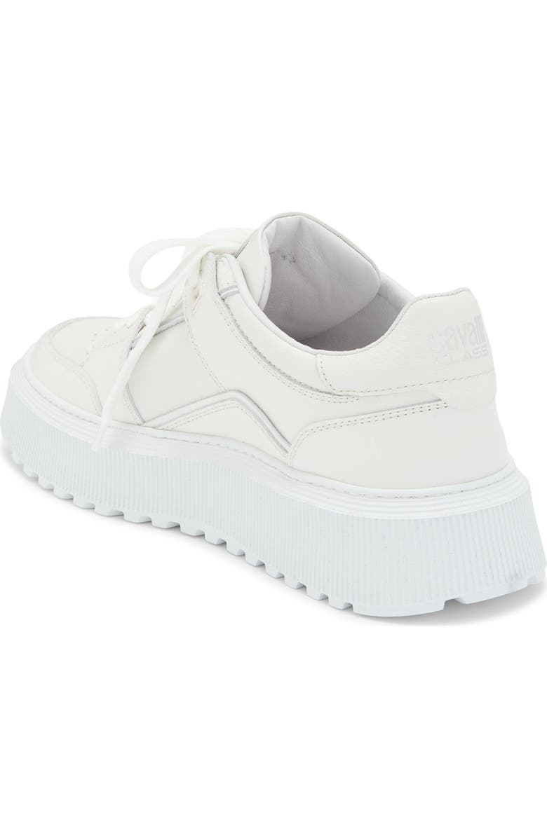 Roberto Cavalli Tonal Leather Sneaker, Alternate, color, White
