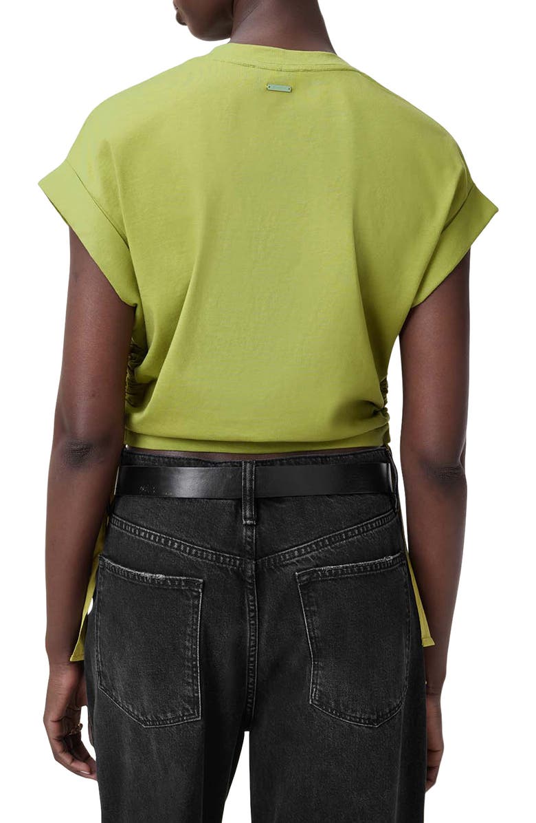 AllSaints Mira Ruched Cotton T-Shirt, Alternate, color, 