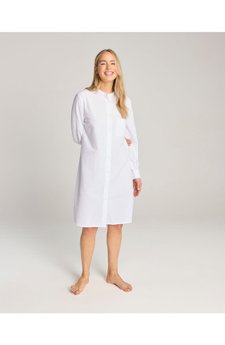 Nudea The Seersucker Shirt Dress, Main, color, White