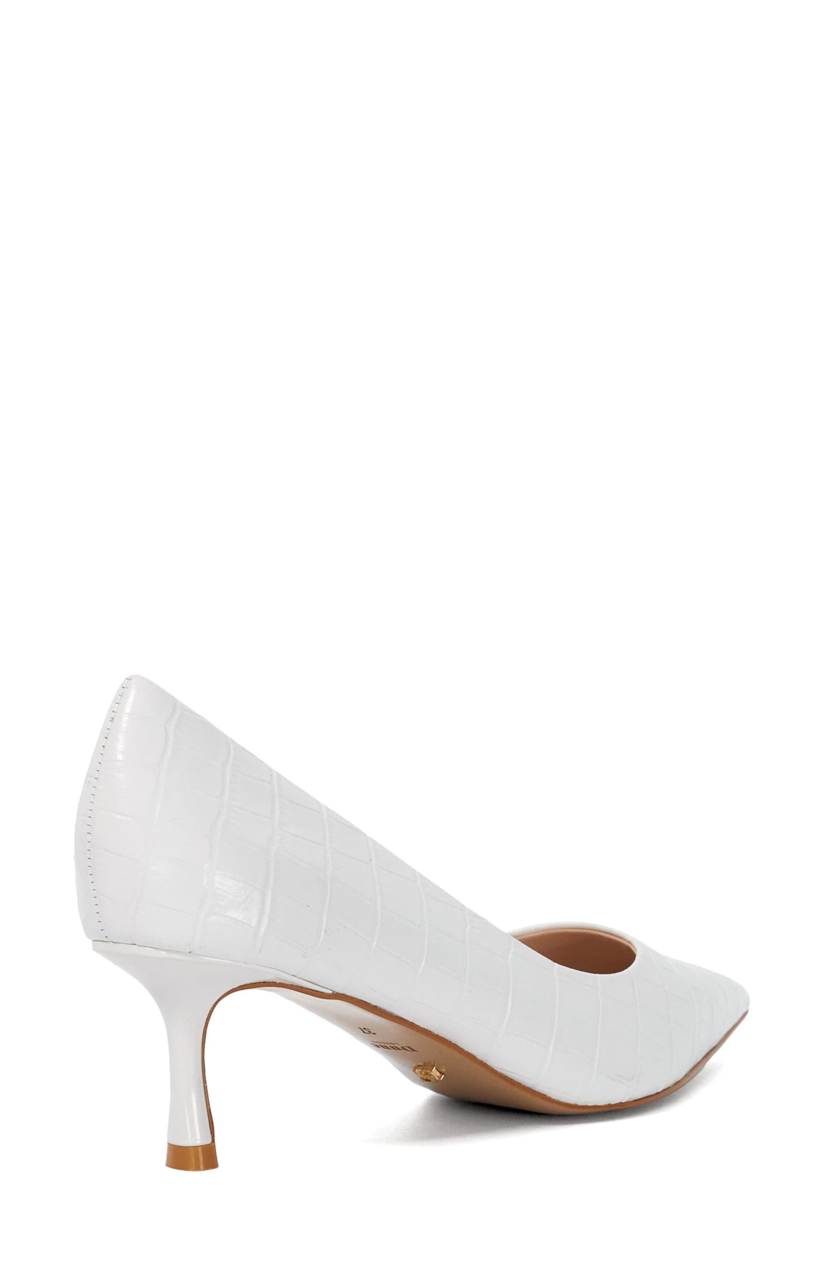 Dune London Achievable Pointed Toe Pump, Alternate, color, White