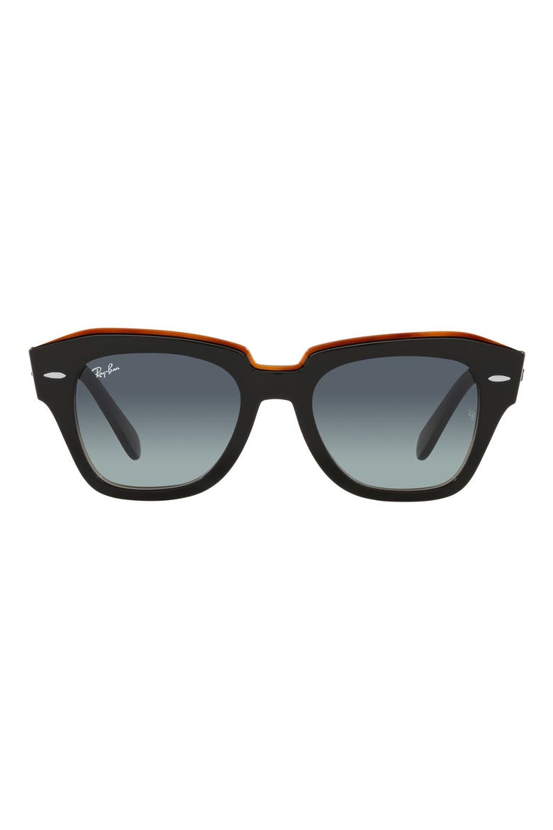 State Street 52mm Square Sunglasses, Main, color, BLACK BRN