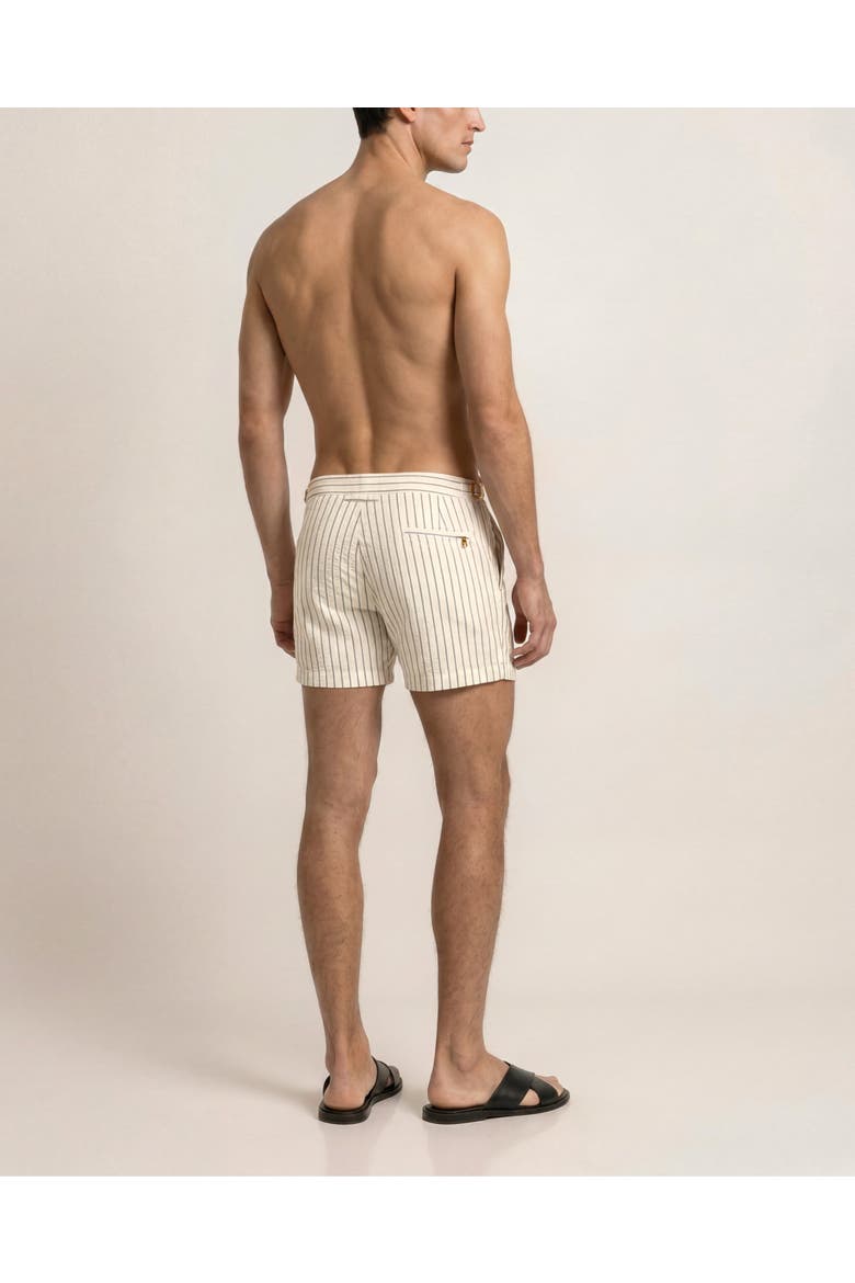 Setter Seersucker Shorter Length Tailored  Swim Shorts, Alternate, color, LATTE