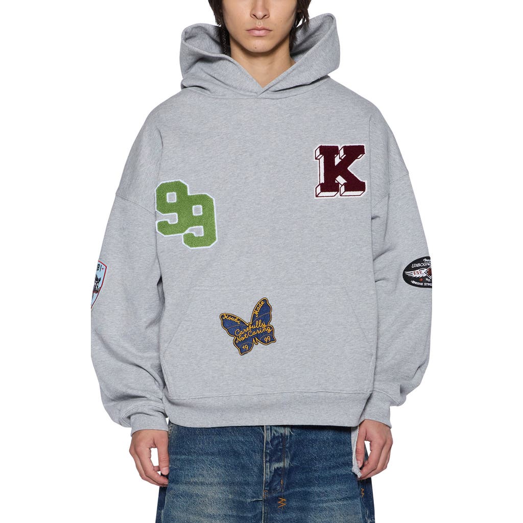 Ksubi The Patched Ekcess Oversized Fit Hoodie In Gray