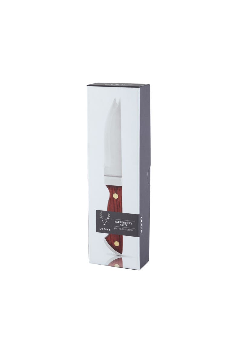 Professional Bartender Knife with Acacia Wood, Alternate, color, Brown