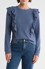 Melrose and Market Ruffle Shoulder Knit Top