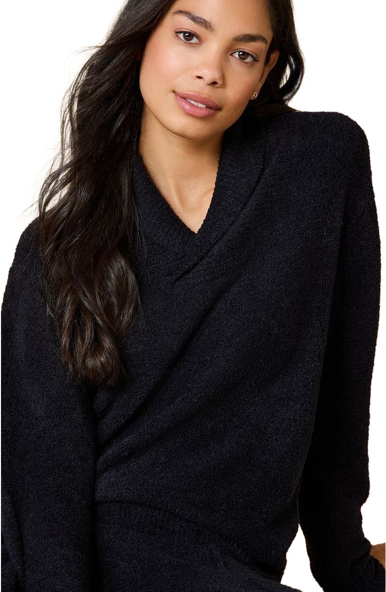 Softies Ultra-Marshmallow Shawl Collar with Pintuck Pant, Alternate, color, Black