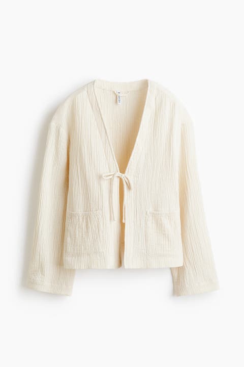 Tie-front Muslin Jacket